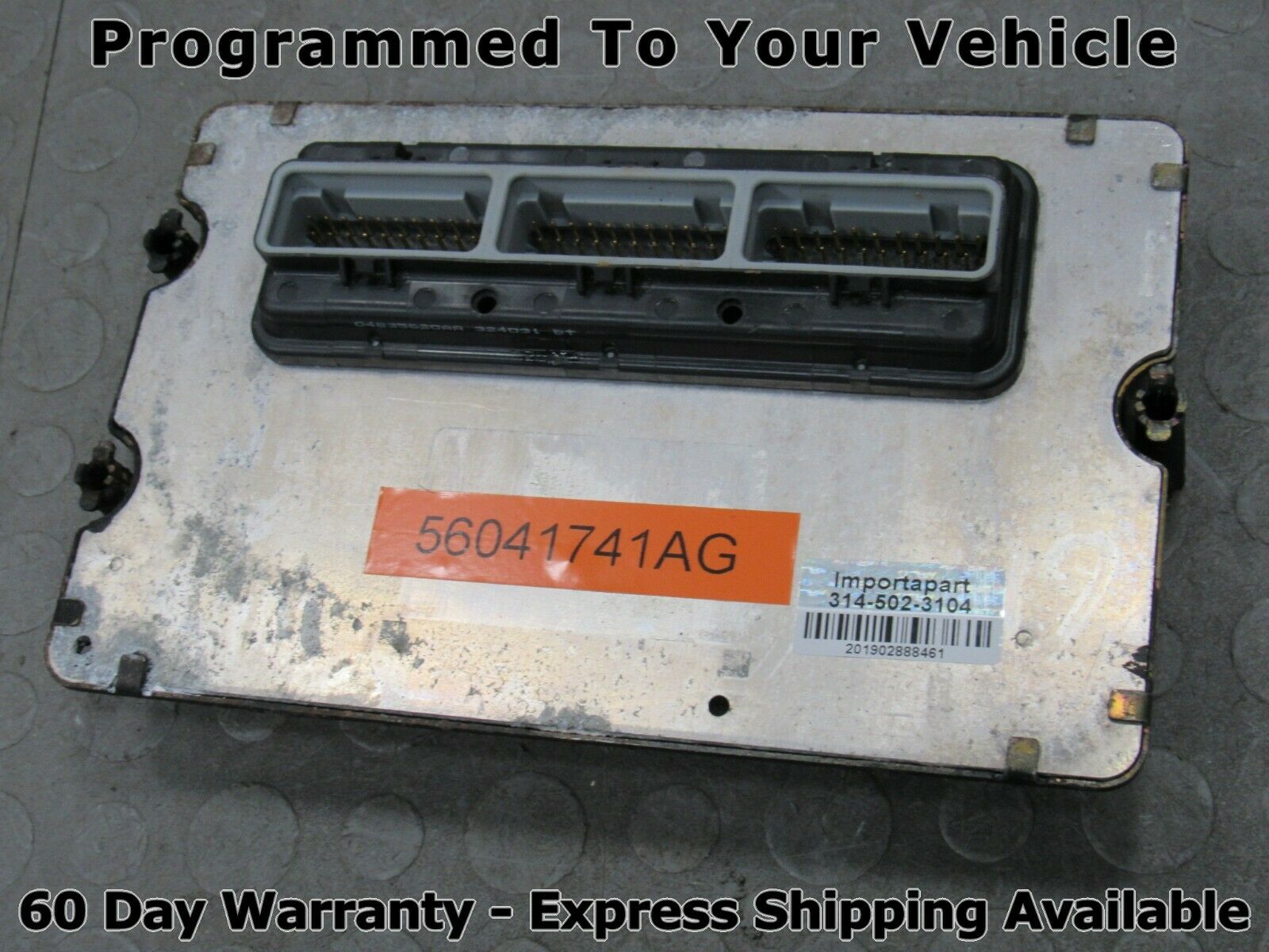 01 Jeep Wrangler TJ  MT ECU ECM PCM Engine Computer 56041741AG 741 PROG  8461 – Importapart