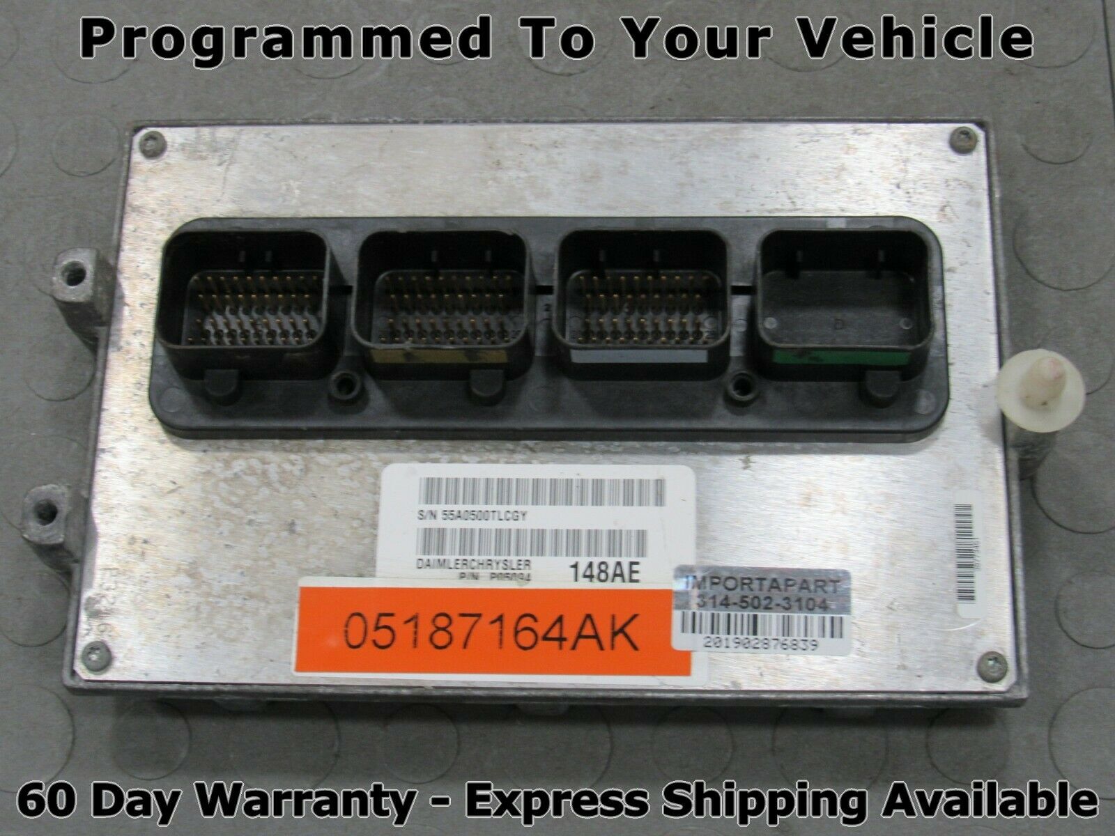 07 Jeep Wrangler JKU Rubicon ECU ECM PCM Engine Computer 05187164AK 164  PROG 839 – Importapart