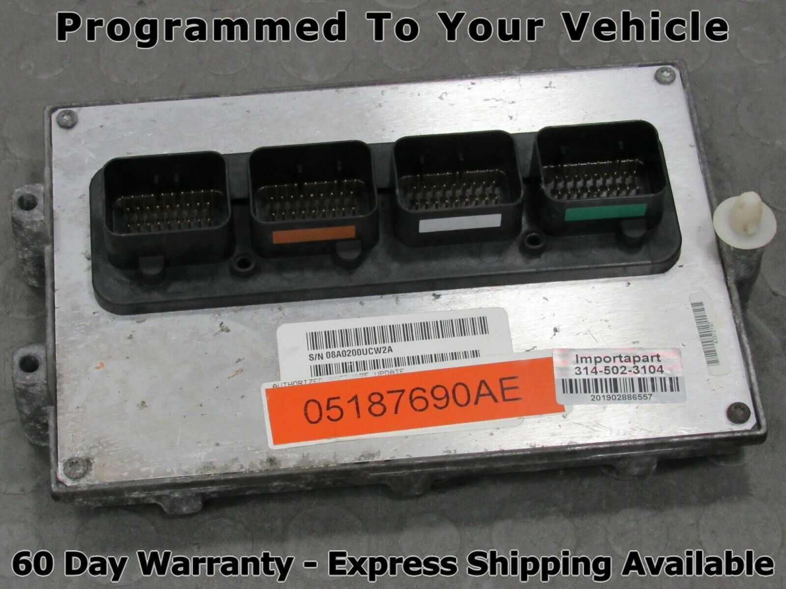 09 Jeep Wrangler JK  AT ECU ECM PCM Engine Computer 05187690AE 690 PROG  557 – Importapart